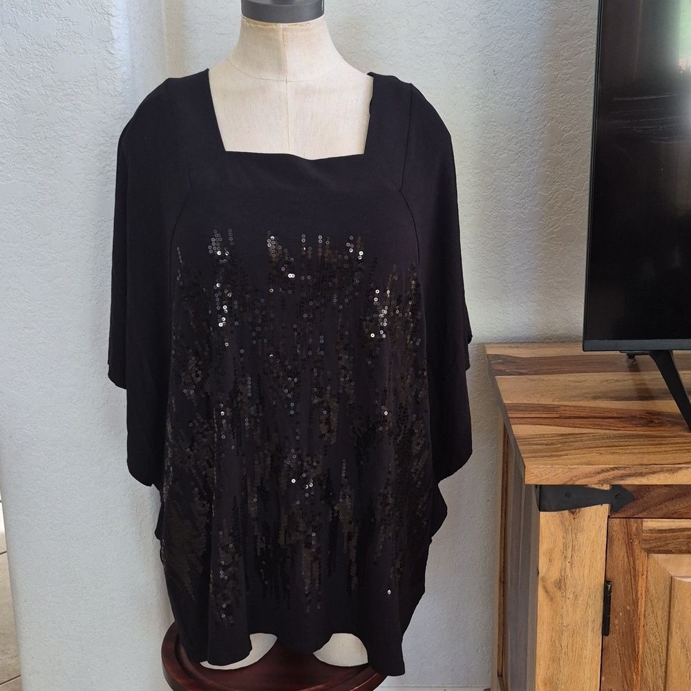 Dana Buchman Dolman Sequin Blouse Sz XLarge